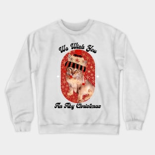 Cute Abyssinian Kitten Merry Christmas Crewneck Sweatshirt